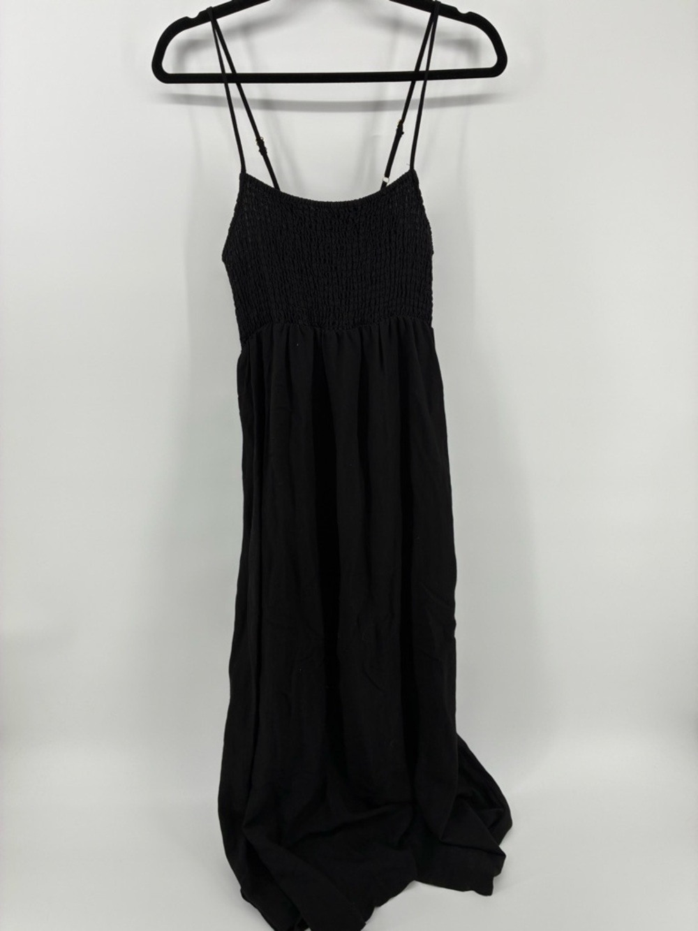 Z Supply Black Smocked Bodice Maxi Dress - Women